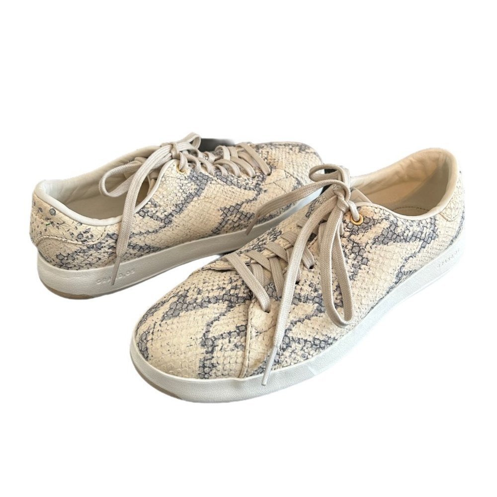 COLE Haan Grandpro Snakeskin Print Tennis Shoes Women's Size 7B